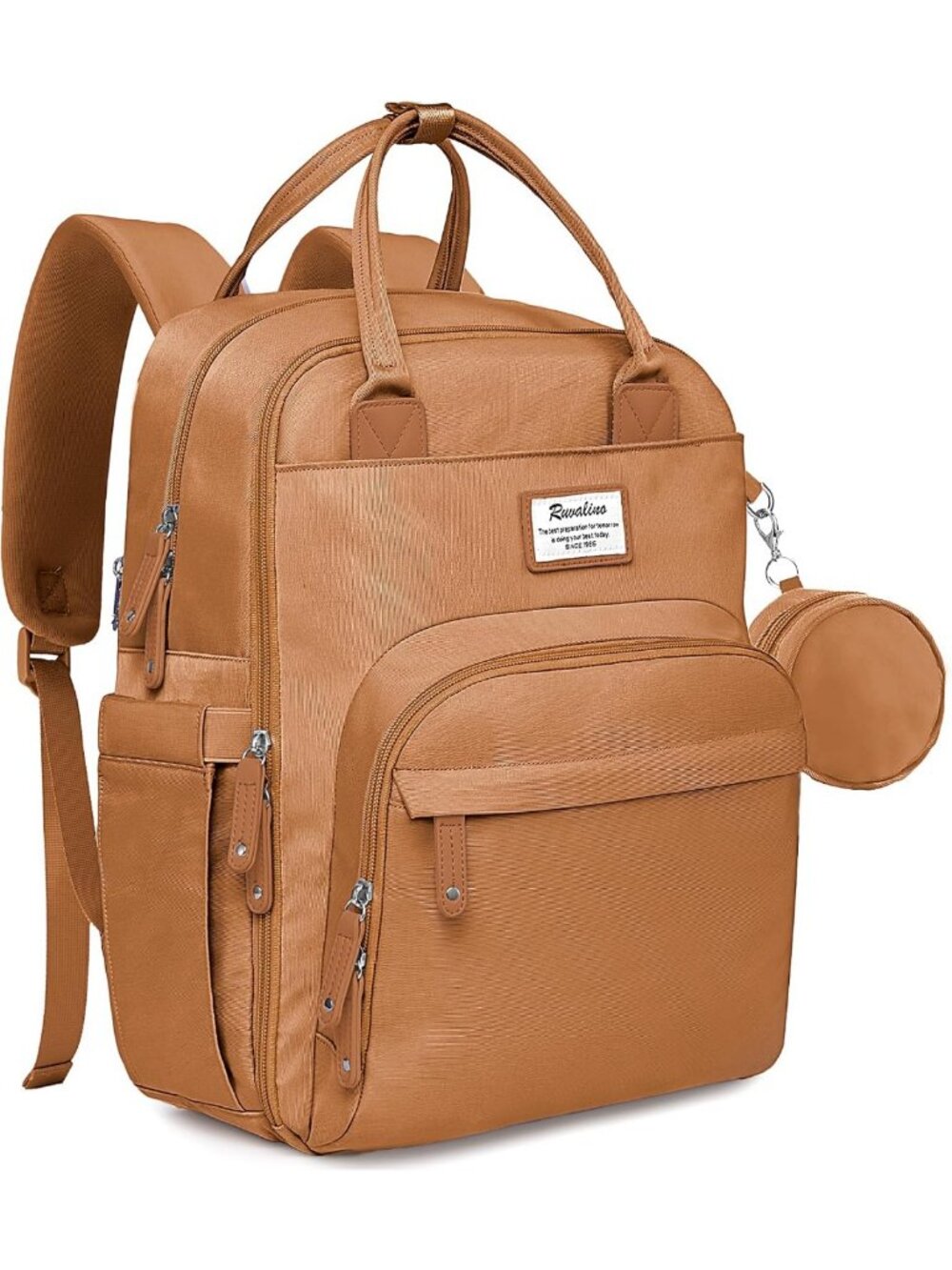 Stylish Waterproof Baby Diaper Bag Backpack with Changing Pad - Dark Brown